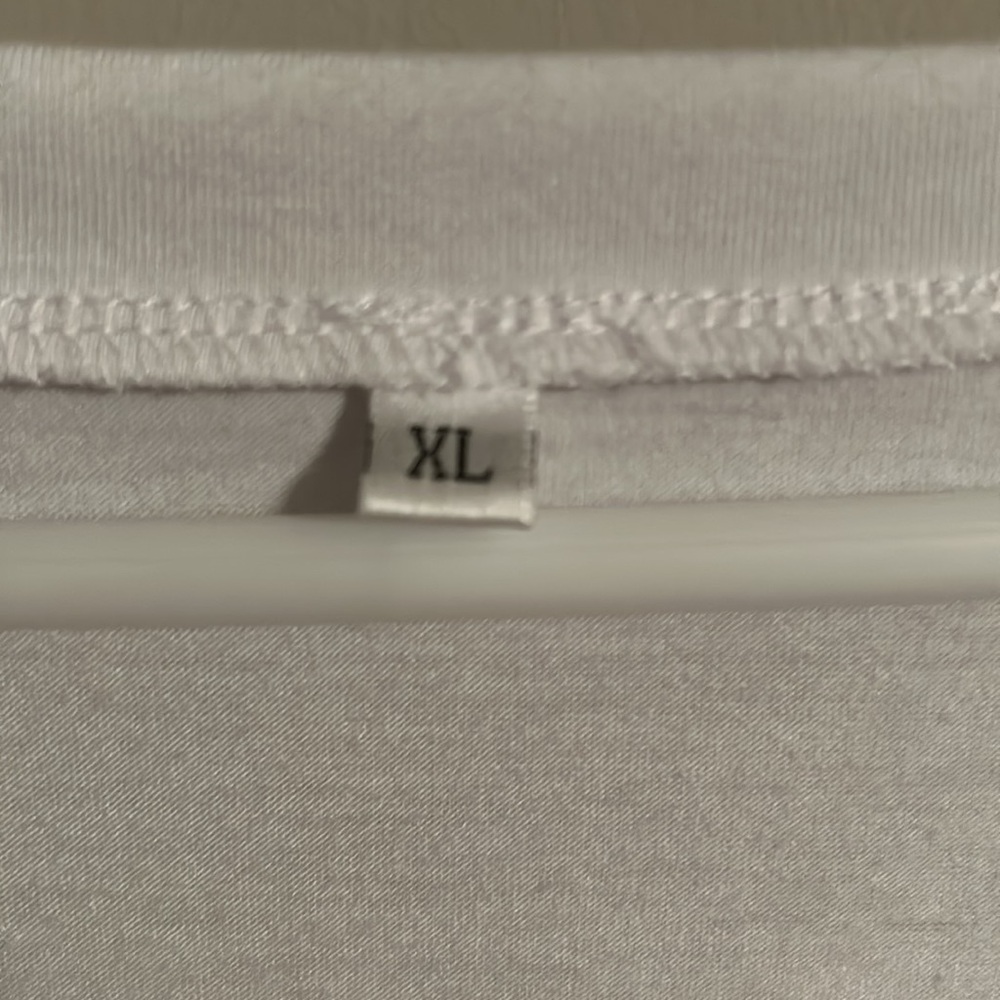 Elegant White Swiss Dot Puff Sleeve V Neck Top - Loose Casual Top - Picture 8 of 9